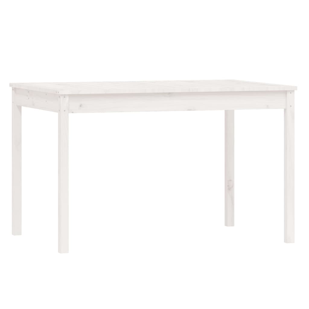 Set da Pranzo per Giardino 5pz Bianco in Legno Massello di Pino - homemem39