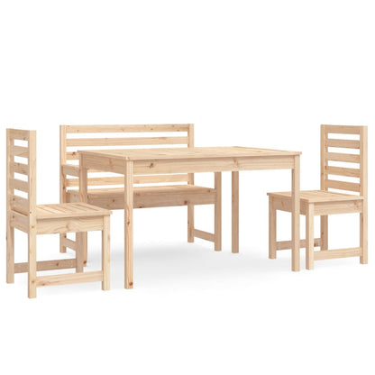 Set da Pranzo per Giardino 4 pz in Legno Massello di Pino