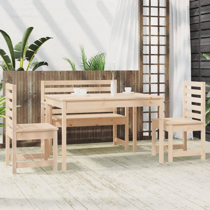 Set da Pranzo per Giardino 4 pz in Legno Massello di Pino