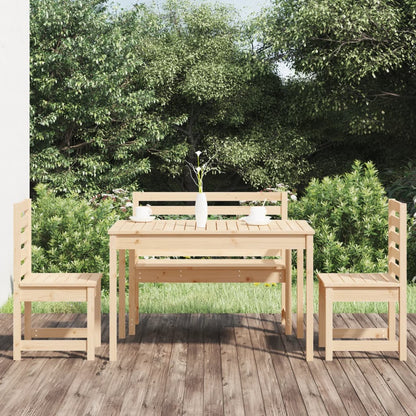 Set da Pranzo per Giardino 4 pz in Legno Massello di Pino