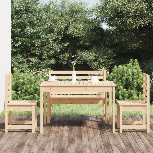 Set da Pranzo per Giardino 4 pz in Legno Massello di Pino