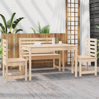Set da Pranzo per Giardino 4 pz in Legno Massello di Pino - homemem39