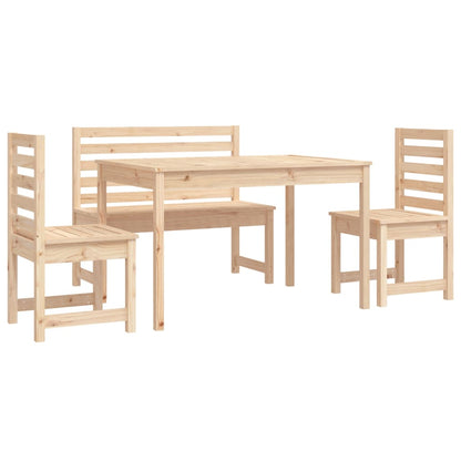 Set da Pranzo per Giardino 4 pz in Legno Massello di Pino - homemem39