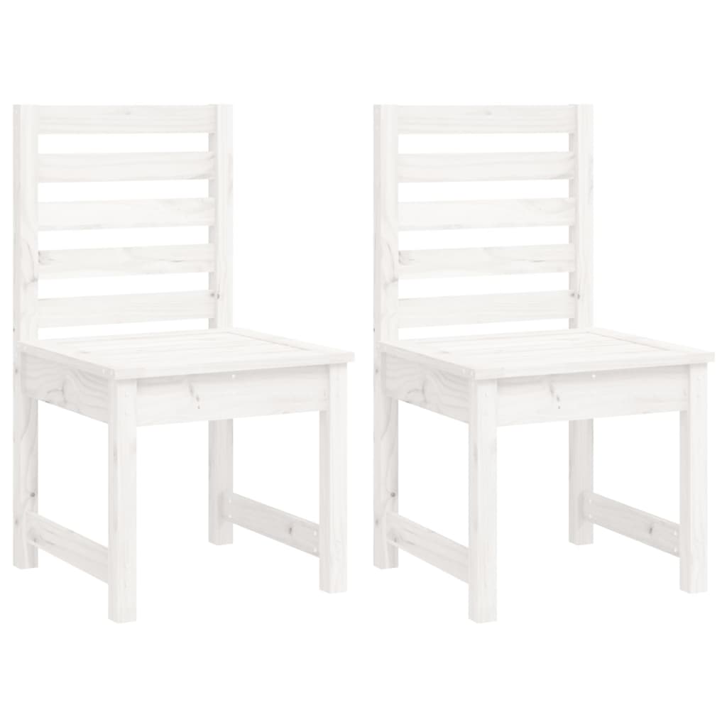 Set da Pranzo per Giardino 4pz Bianco in Legno Massello di Pino - homemem39