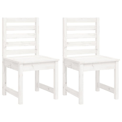 Set da Pranzo per Giardino 4pz Bianco in Legno Massello di Pino - homemem39