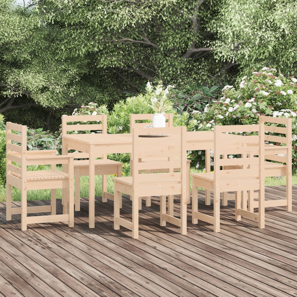 Set da Pranzo da Giardino 7 pz in Legno Massello di Pino - homemem39
