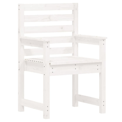 Set da Pranzo per Giardino 7pz Bianco in Legno Massello di Pino - homemem39