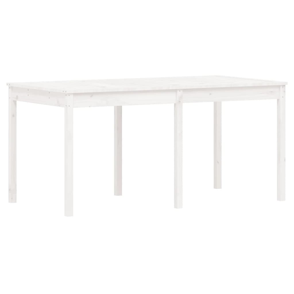 Set da Pranzo per Giardino 7pz Bianco in Legno Massello di Pino - homemem39
