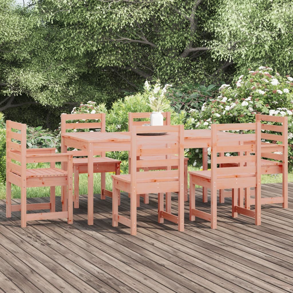 Set da Pranzo per Giardino 7 pz in Legno Massello di Douglas