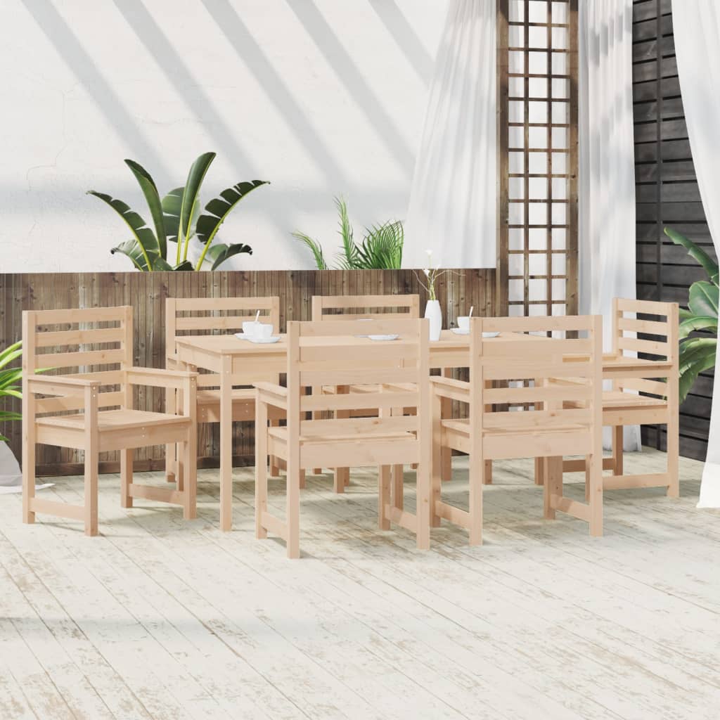 Set da Pranzo da Giardino 7 pz in Legno Massello di Pino | homemem39