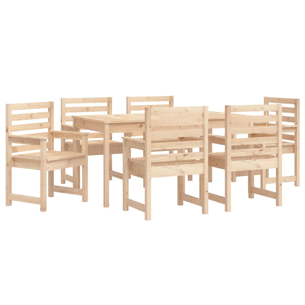 Set da Pranzo da Giardino 7 pz in Legno Massello di Pino | homemem39