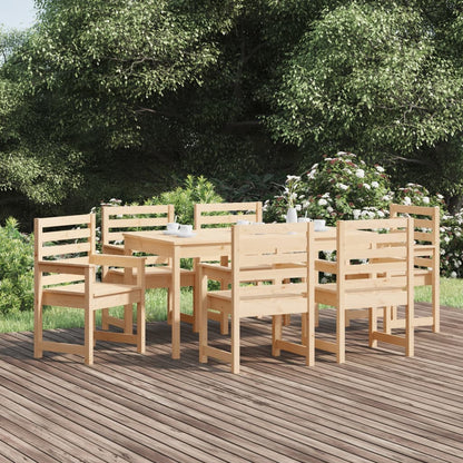 Set da Pranzo da Giardino 7 pz in Legno Massello di Pino | homemem39