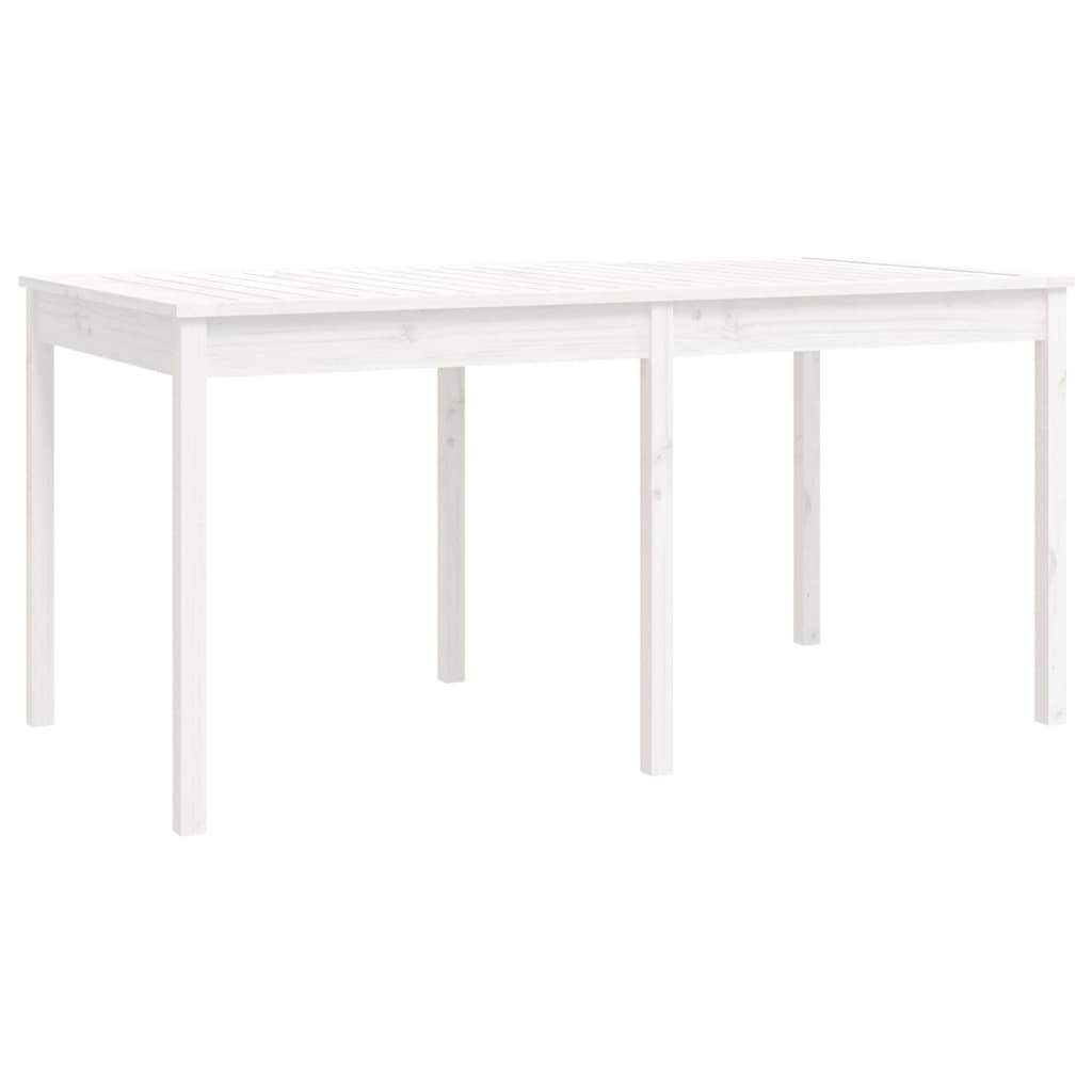 Set da Pranzo per Giardino 7pz Bianco in Legno Massello di Pino