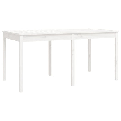 Set da Pranzo per Giardino 7pz Bianco in Legno Massello di Pino