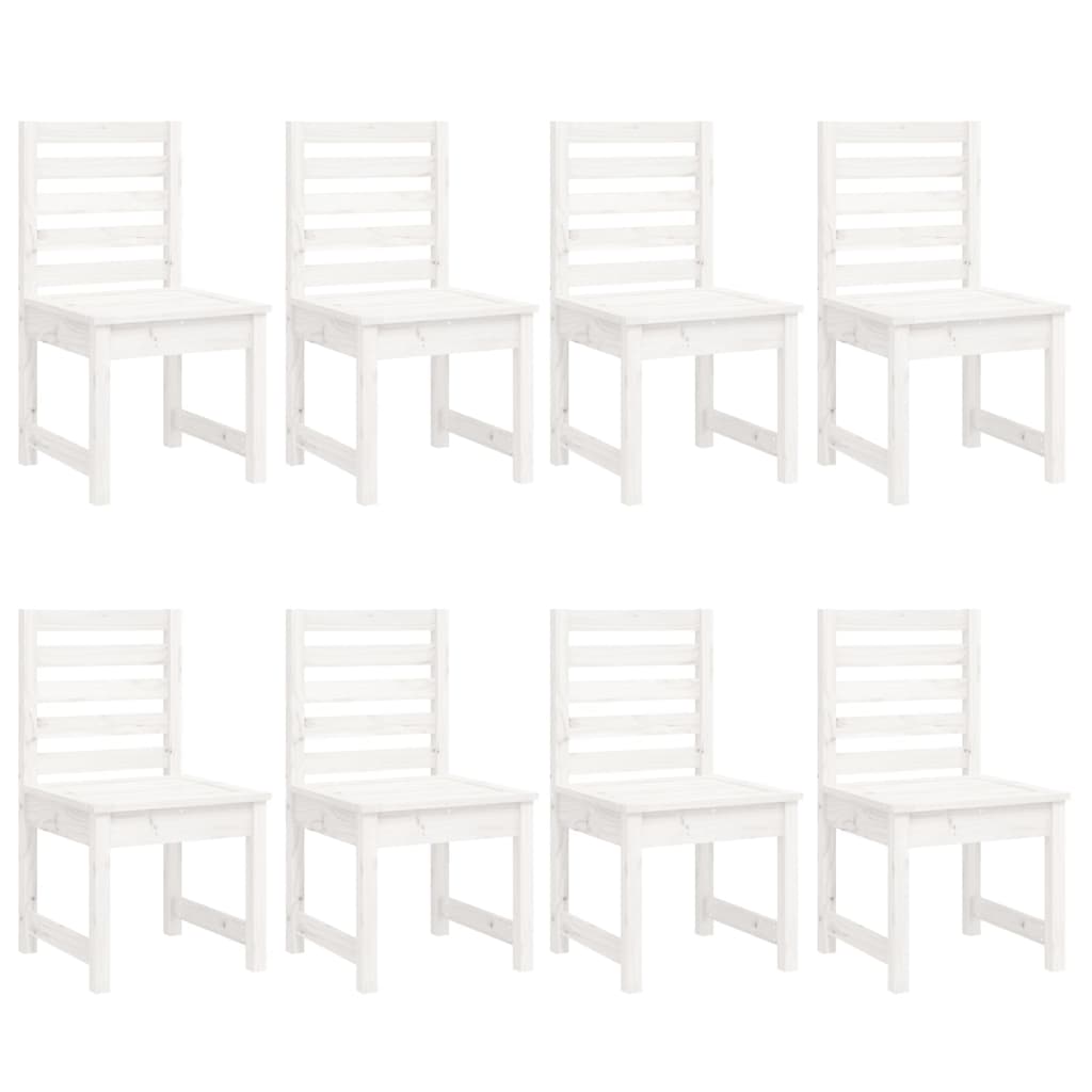 Set da Pranzo per Giardino 11pz Bianco Legno Massello di Pino | homemem39