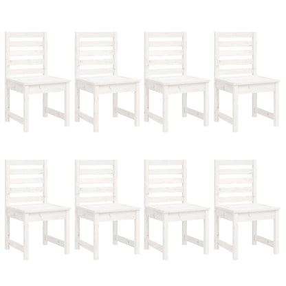 Set da Pranzo per Giardino 11pz Bianco Legno Massello di Pino | homemem39