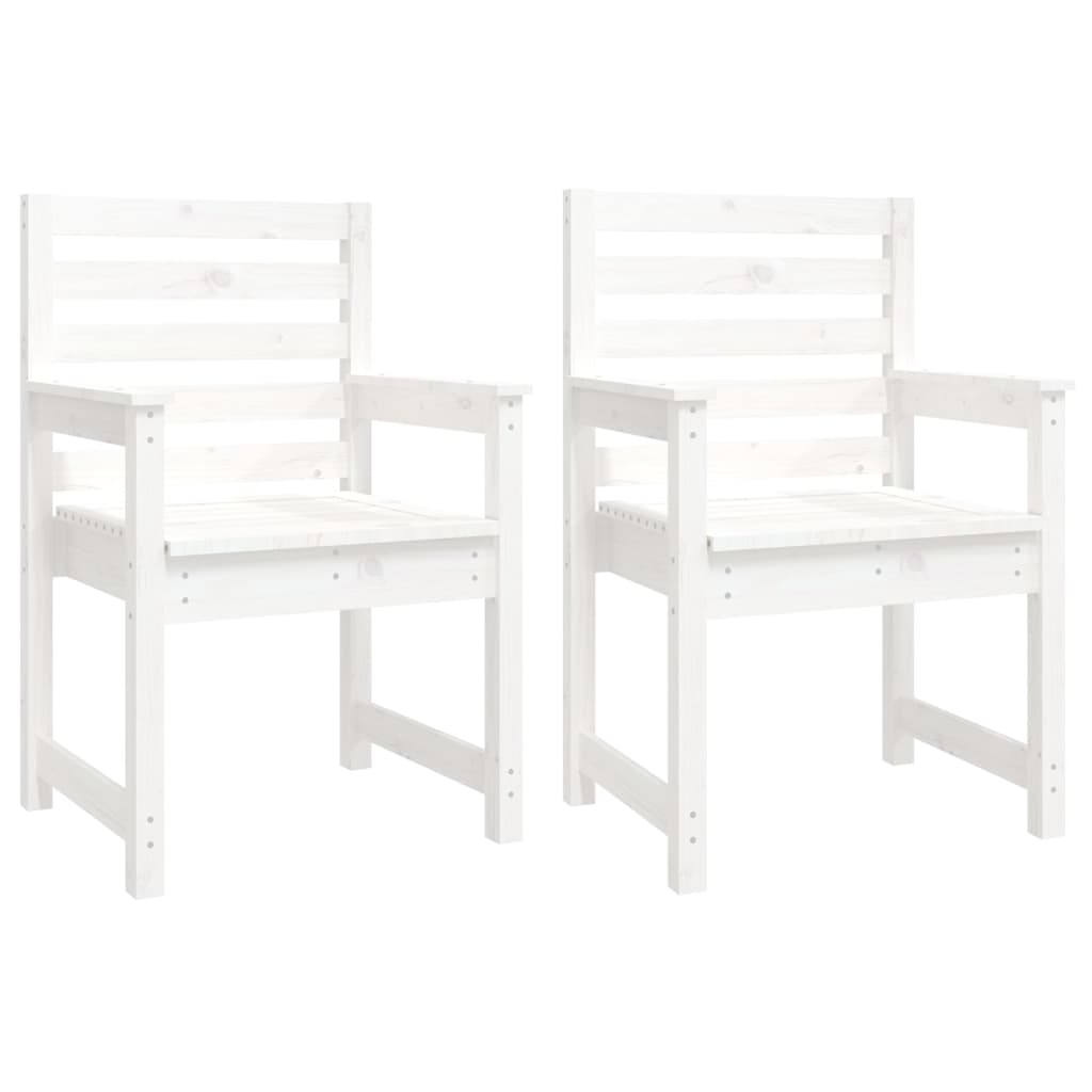 Set da Pranzo per Giardino 11pz Bianco Legno Massello di Pino - homemem39