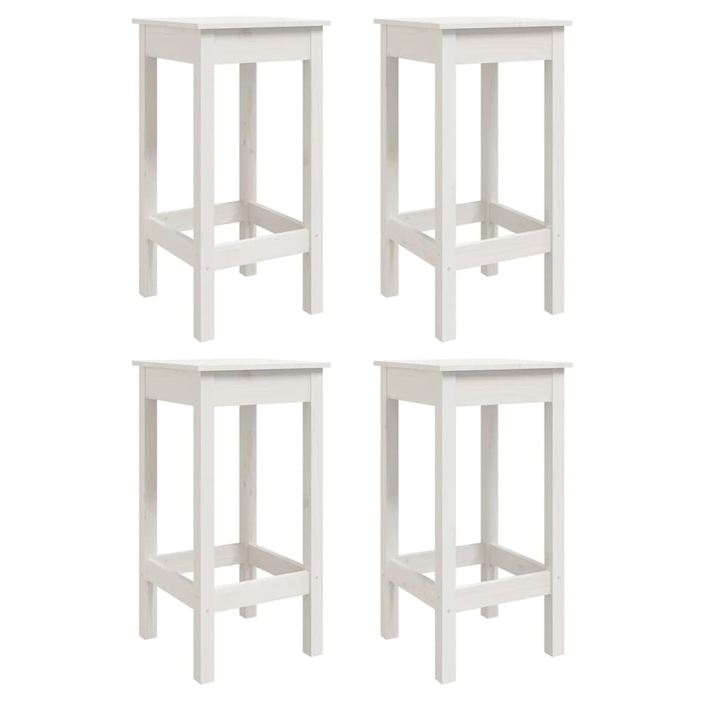 Set Bar da Giardino 5 pz Bianco in Legno Massello di Pino