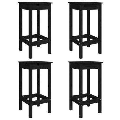 Set Bar da Giardino 5 pz Nero in Legno Massello di Pino - homemem39