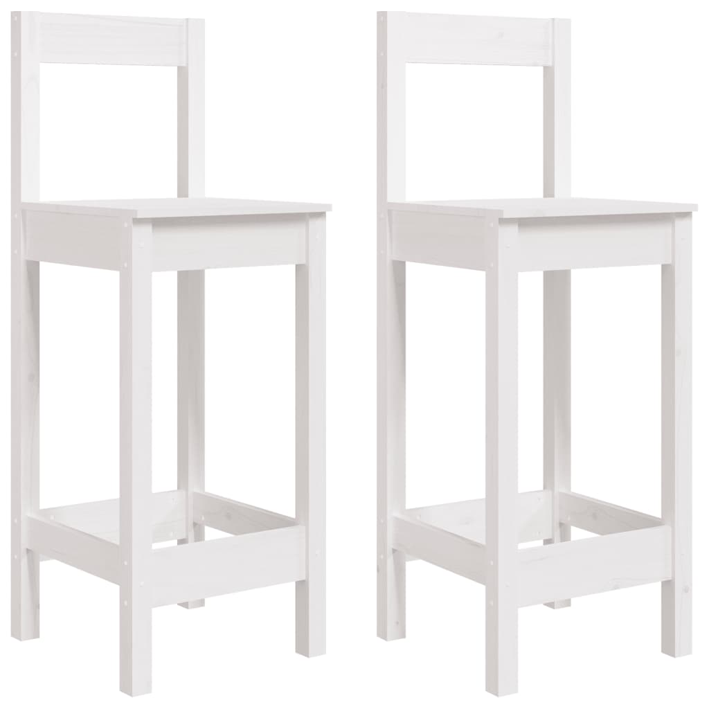Set Bar da Giardino 3 pz Bianco in Legno Massello di Pino | homemem39