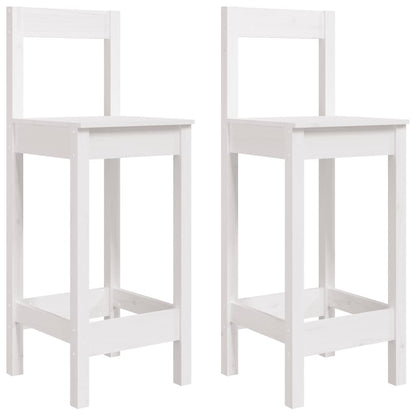 Set Bar da Giardino 3 pz Bianco in Legno Massello di Pino | homemem39