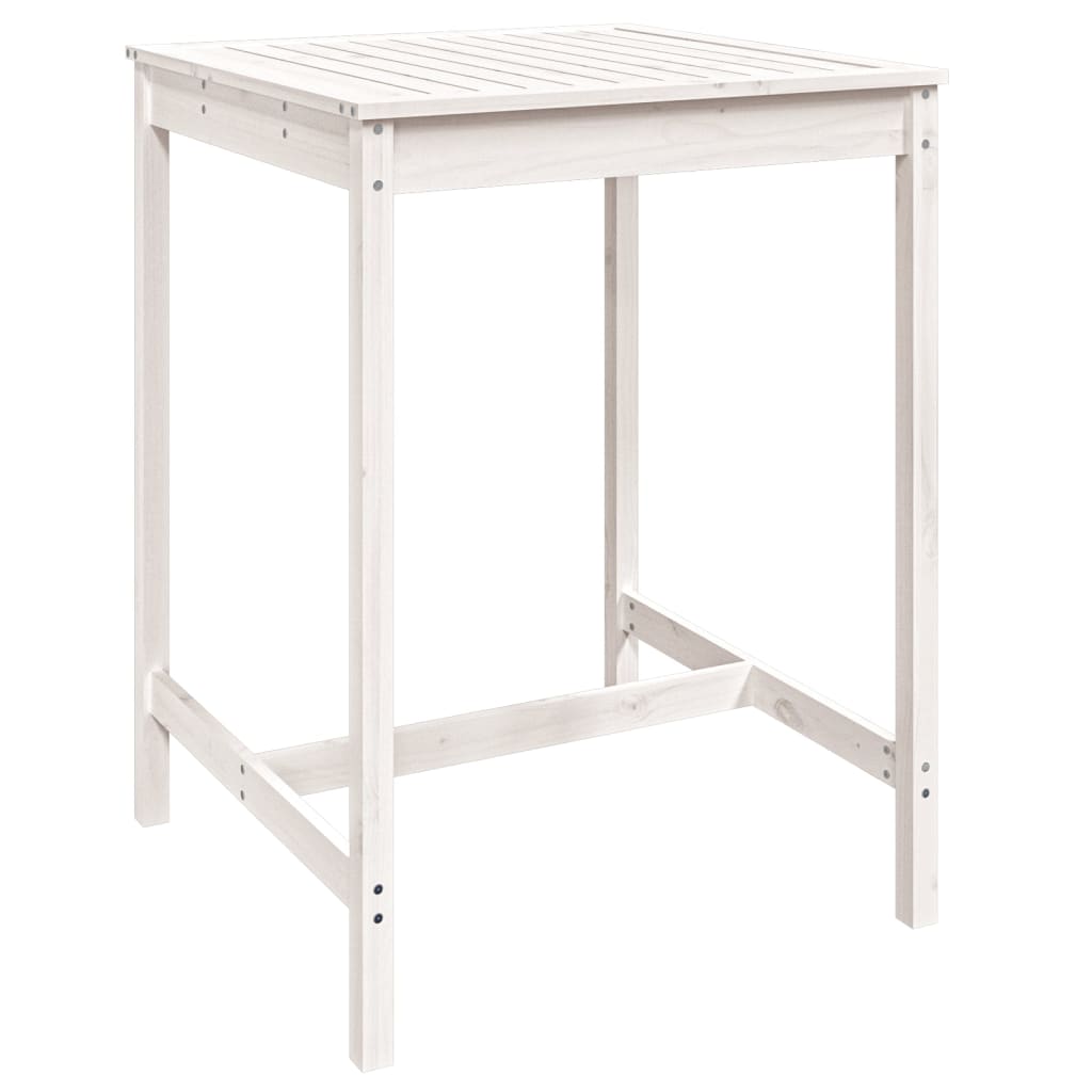 Set Bar da Giardino 3 pz Bianco in Legno Massello di Pino | homemem39