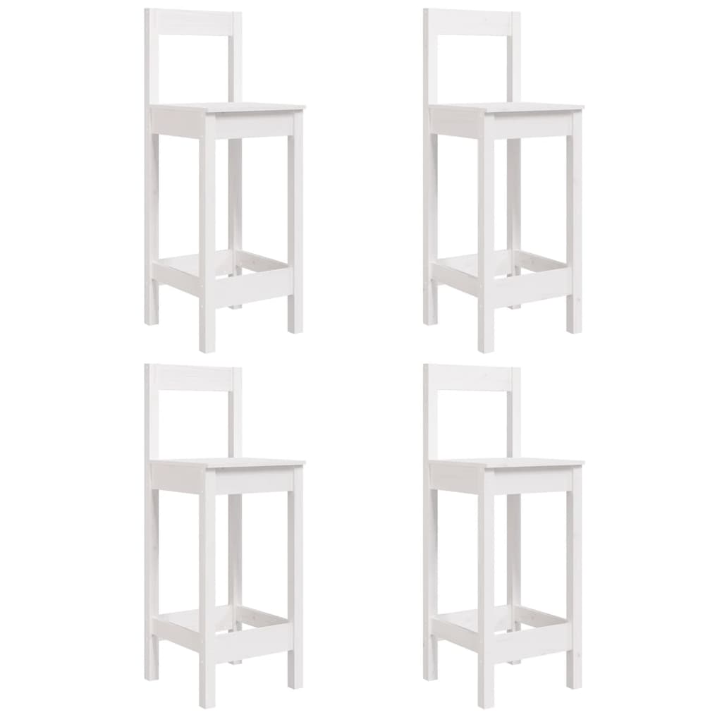 Set Bar da Giardino 5 pz Bianco in Legno Massello di Pino | homemem39