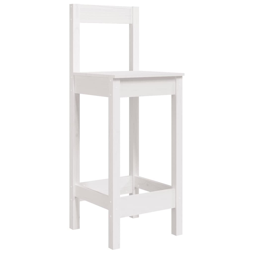 Set Bar da Giardino 5 pz Bianco in Legno Massello di Pino | homemem39