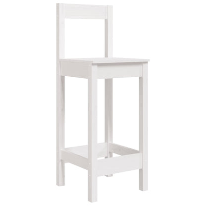 Set Bar da Giardino 5 pz Bianco in Legno Massello di Pino | homemem39