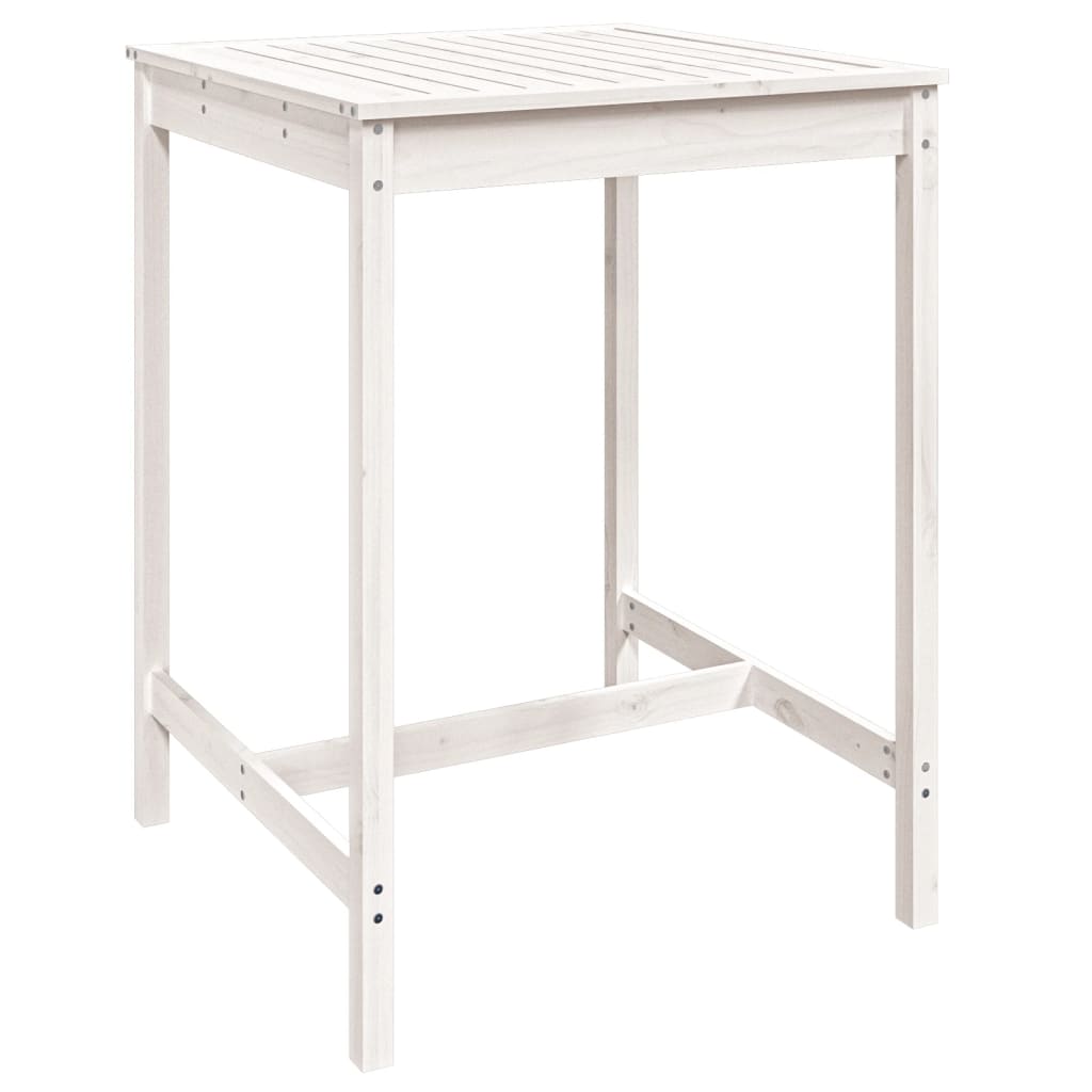 Set Bar da Giardino 5 pz Bianco in Legno Massello di Pino | homemem39