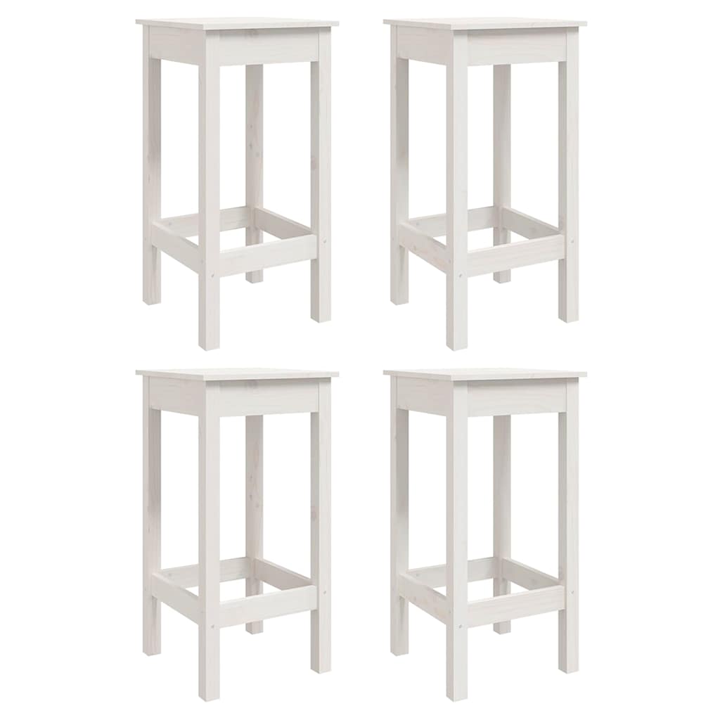 Set Bar da Giardino 5 pz Bianco in Legno Massello di Pino | homemem39
