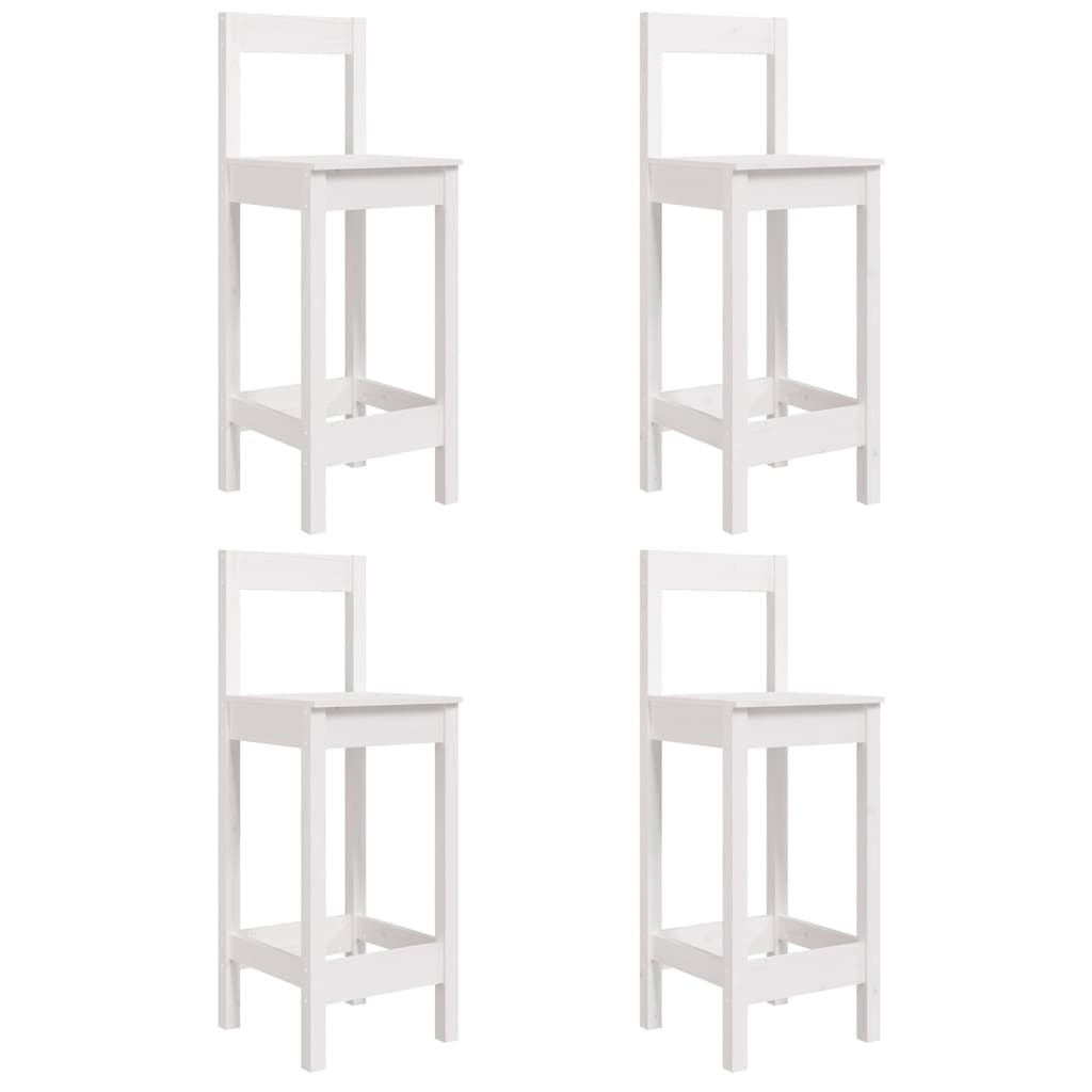 Set Bar da Giardino 5 pz Bianco in Legno Massello di Pino | homemem39