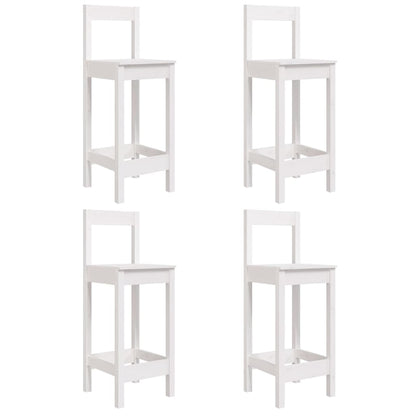 Set Bar da Giardino 5 pz Bianco in Legno Massello di Pino | homemem39