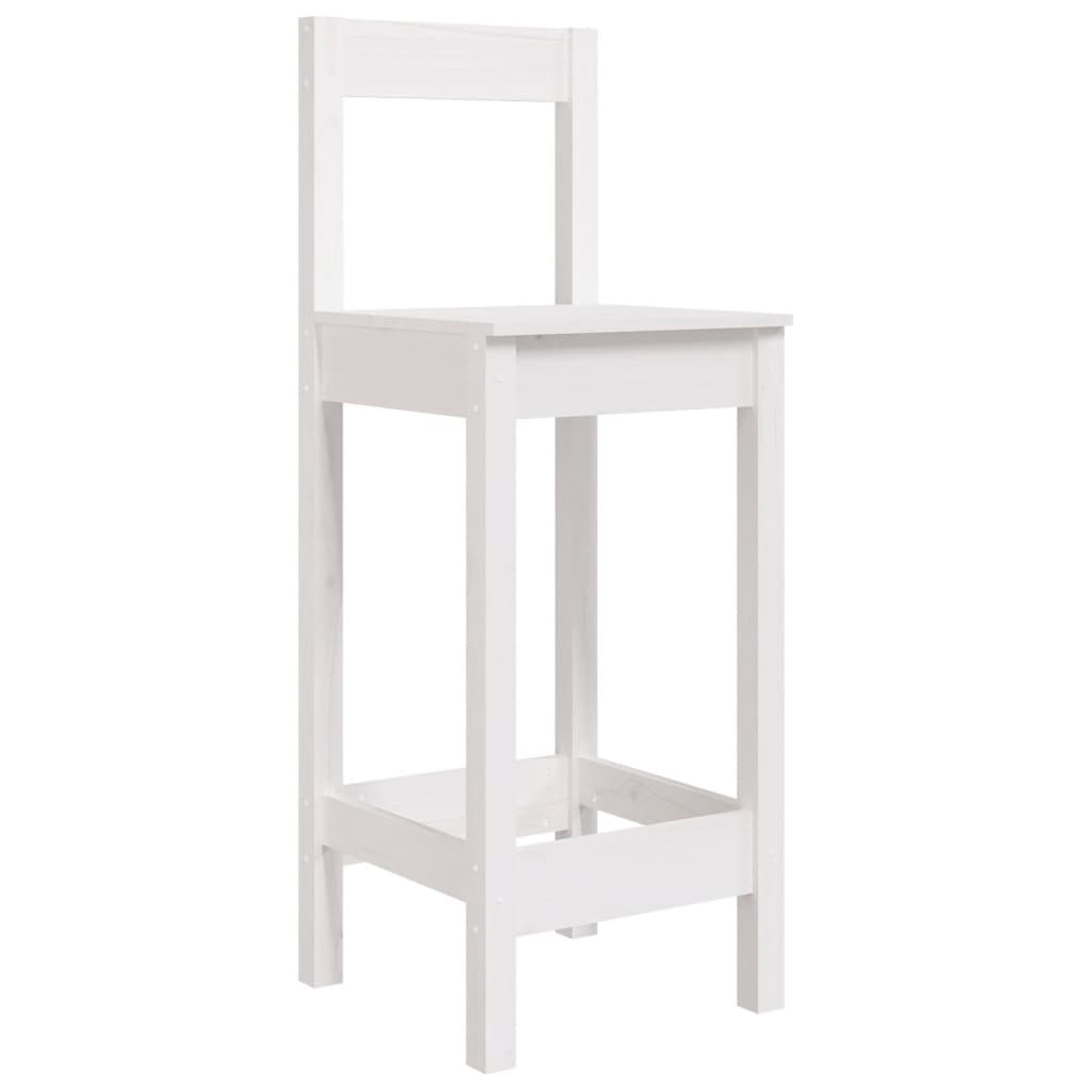 Set Bar da Giardino 5 pz Bianco in Legno Massello di Pino | homemem39