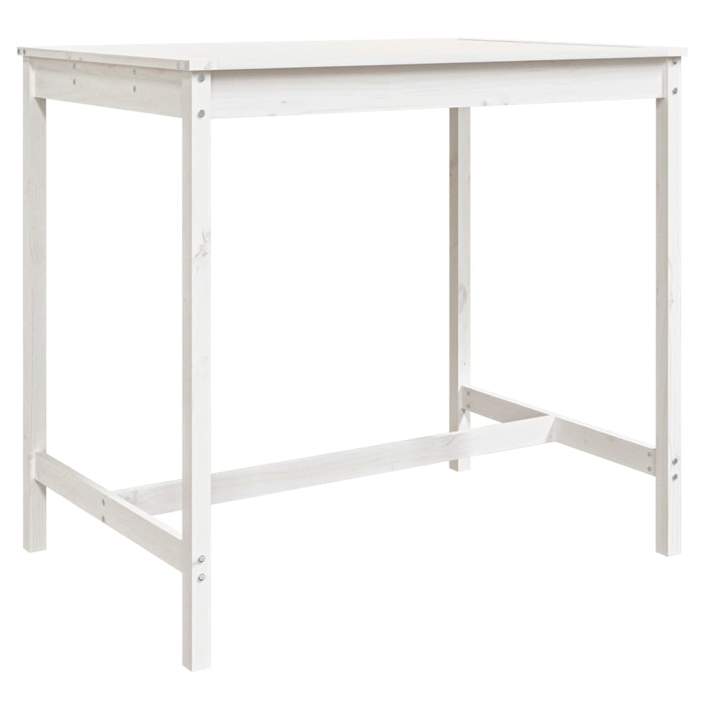 Set Bar da Giardino 5 pz Bianco in Legno Massello di Pino | homemem39