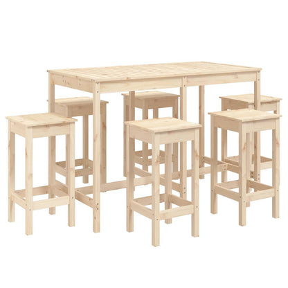 Set Bar da Giardino 7 pz in Legno Massello di Pino | homemem39