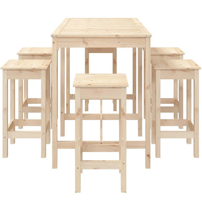 Set Bar da Giardino 7 pz in Legno Massello di Pino | homemem39
