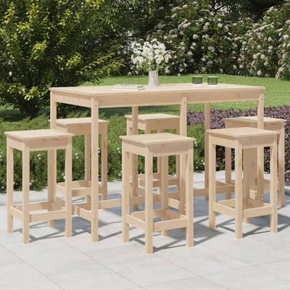 Set Bar da Giardino 7 pz in Legno Massello di Pino - homemem39