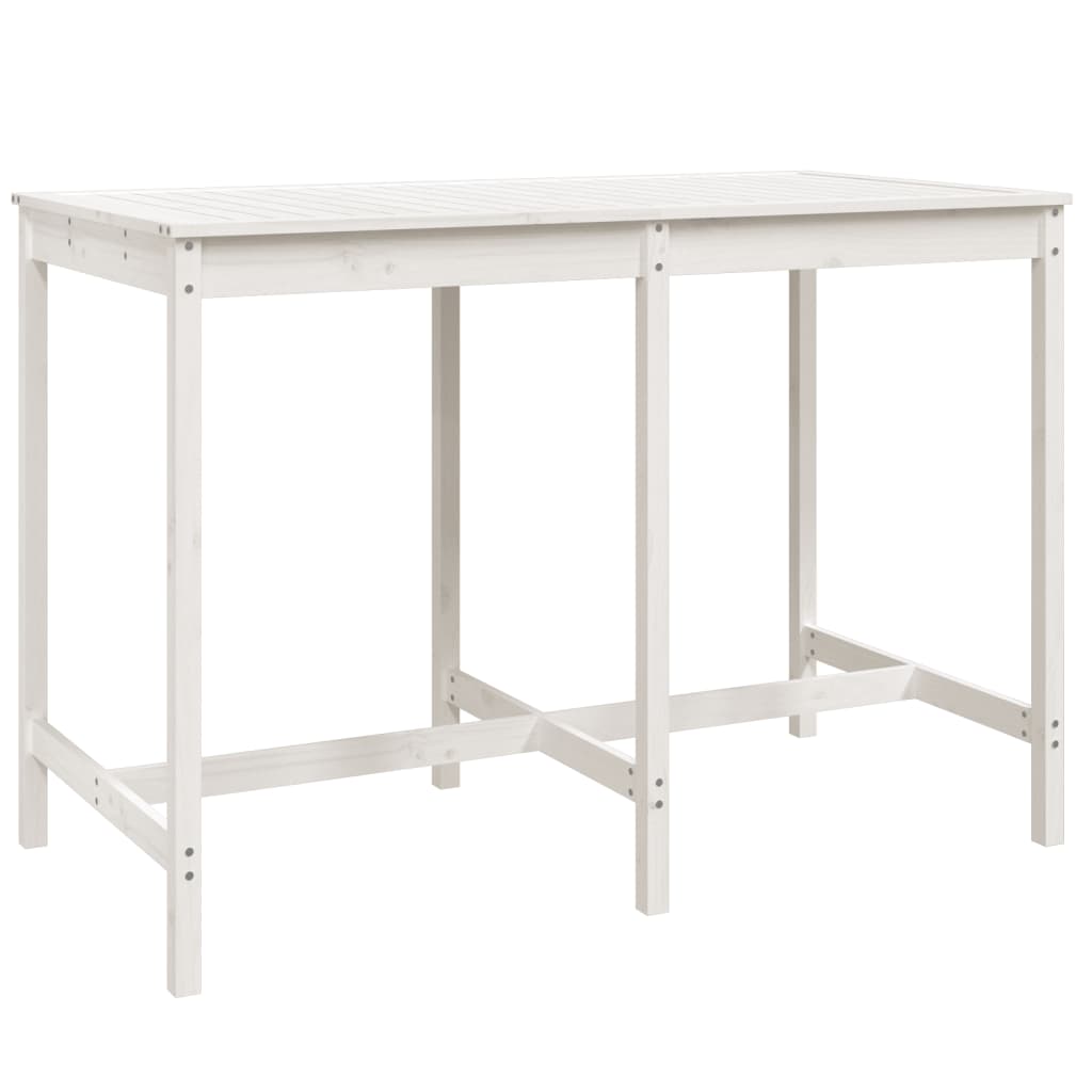 Set Bar da Giardino 7 pz Bianco in Legno Massello di Pino - homemem39