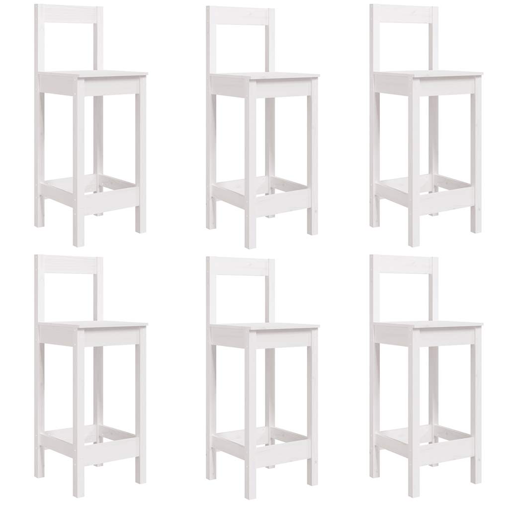 Set Bar da Giardino 7 pz Bianco in Legno Massello di Pino | homemem39