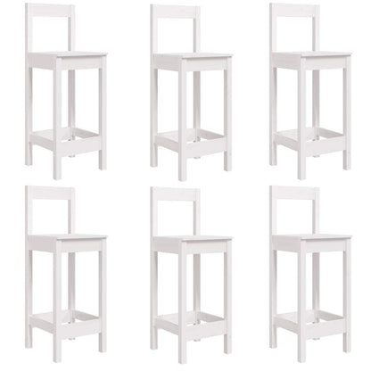 Set Bar da Giardino 7 pz Bianco in Legno Massello di Pino | homemem39