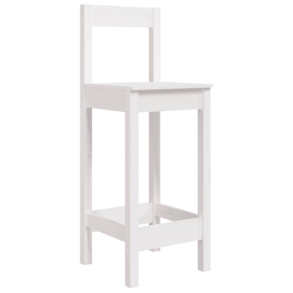Set Bar da Giardino 7 pz Bianco in Legno Massello di Pino | homemem39