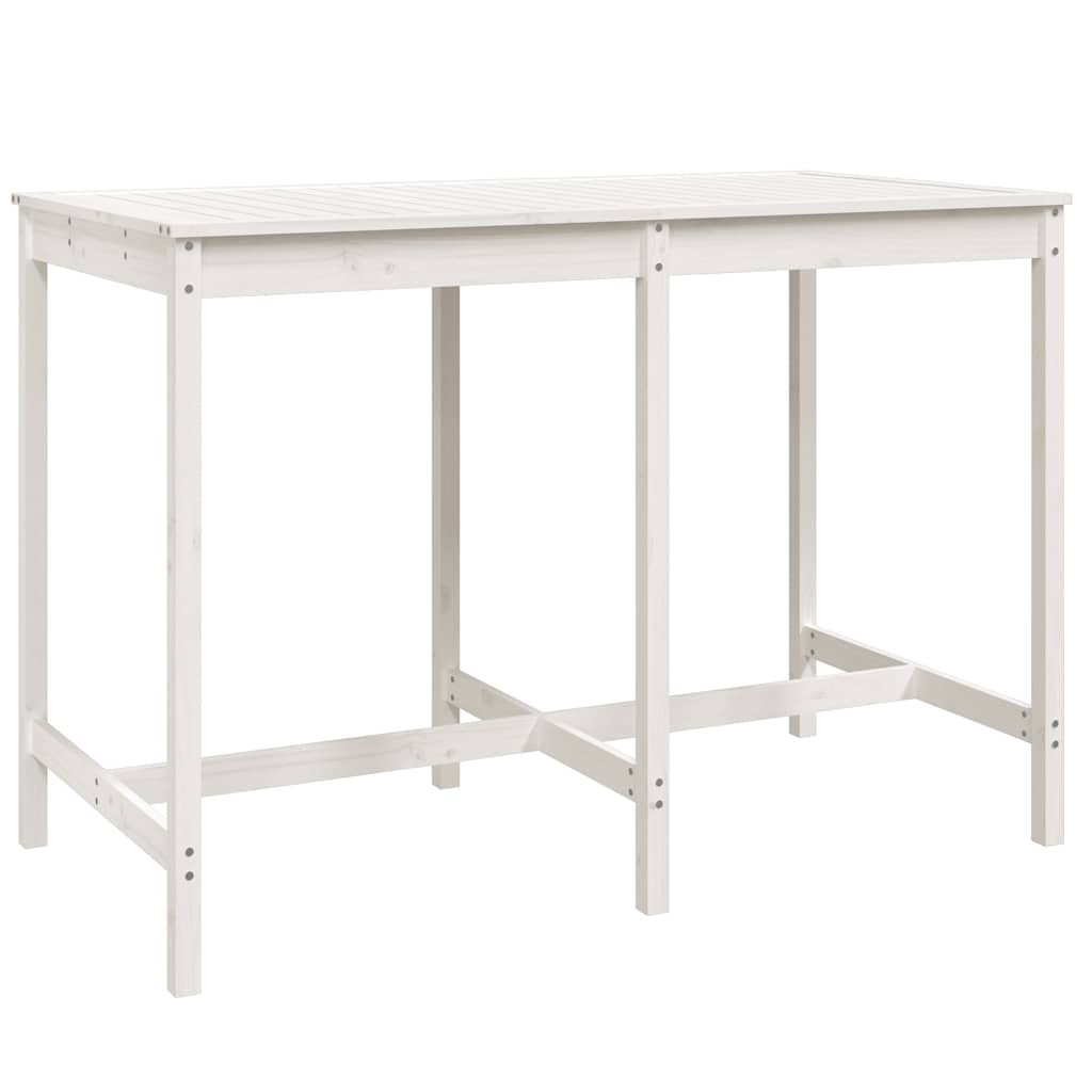 Set Bar da Giardino 7 pz Bianco in Legno Massello di Pino | homemem39