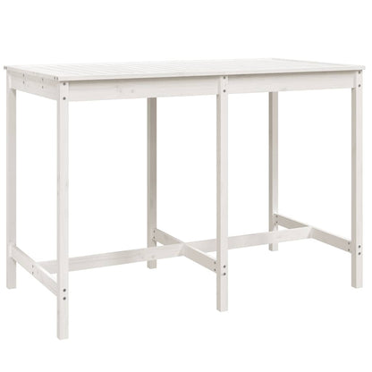 Set Bar da Giardino 7 pz Bianco in Legno Massello di Pino | homemem39