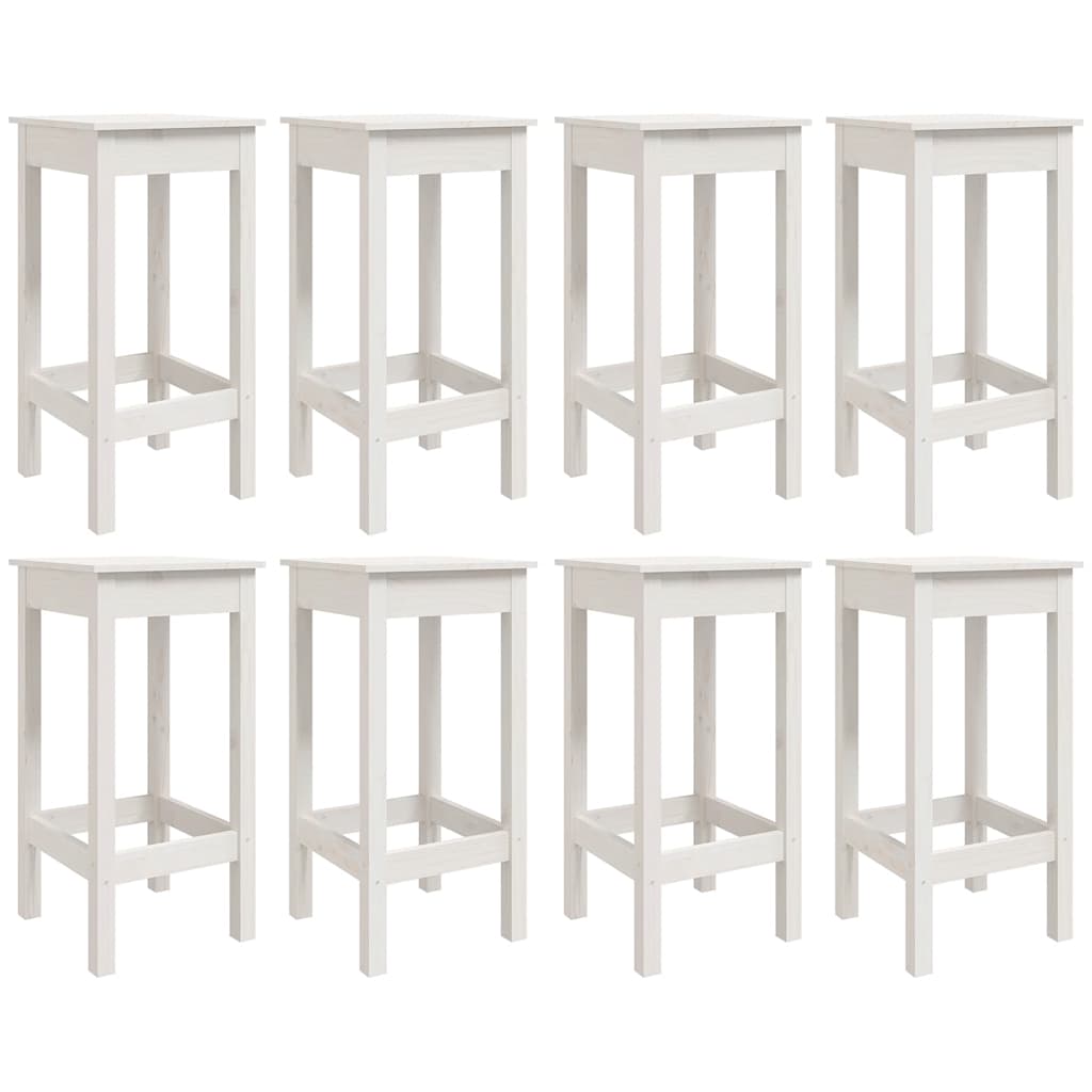 Set Bar da Giardino 9 pz Bianco in Legno Massello di Pino | homemem39