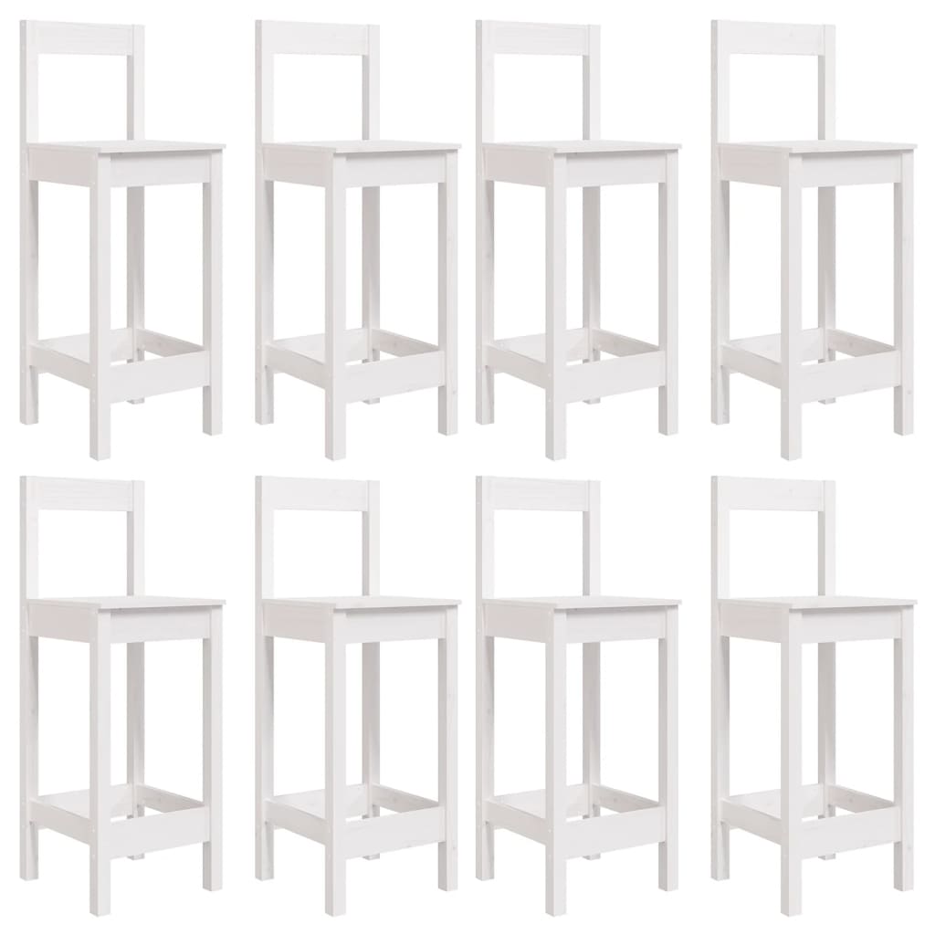 Set Bar da Giardino 9 pz Bianco in Legno Massello di Pino | homemem39