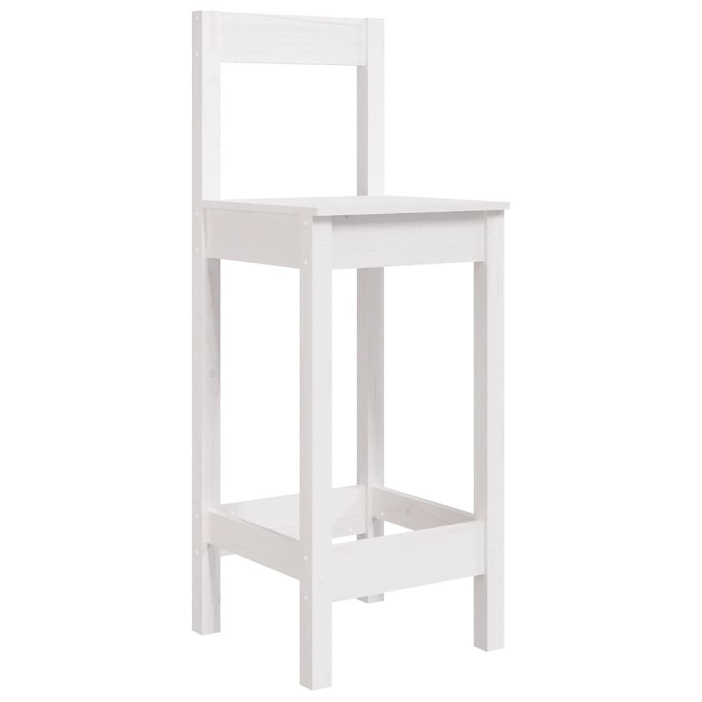 Set Bar da Giardino 9 pz Bianco in Legno Massello di Pino | homemem39