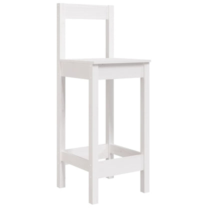 Set Bar da Giardino 9 pz Bianco in Legno Massello di Pino | homemem39