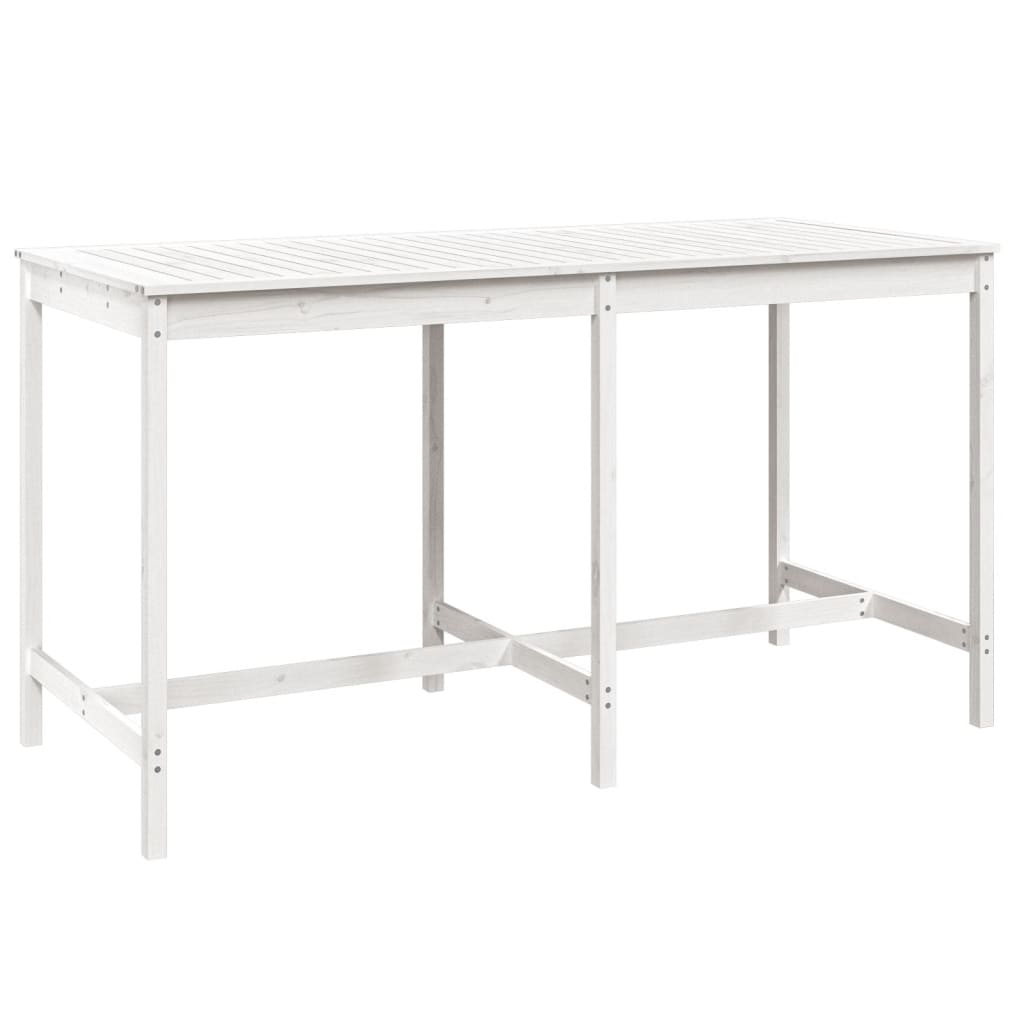 Set Bar da Giardino 9 pz Bianco in Legno Massello di Pino | homemem39