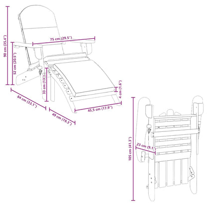 Sedia Adirondack Giardino con Poggiapiedi Legno Massello Acacia | homemem39